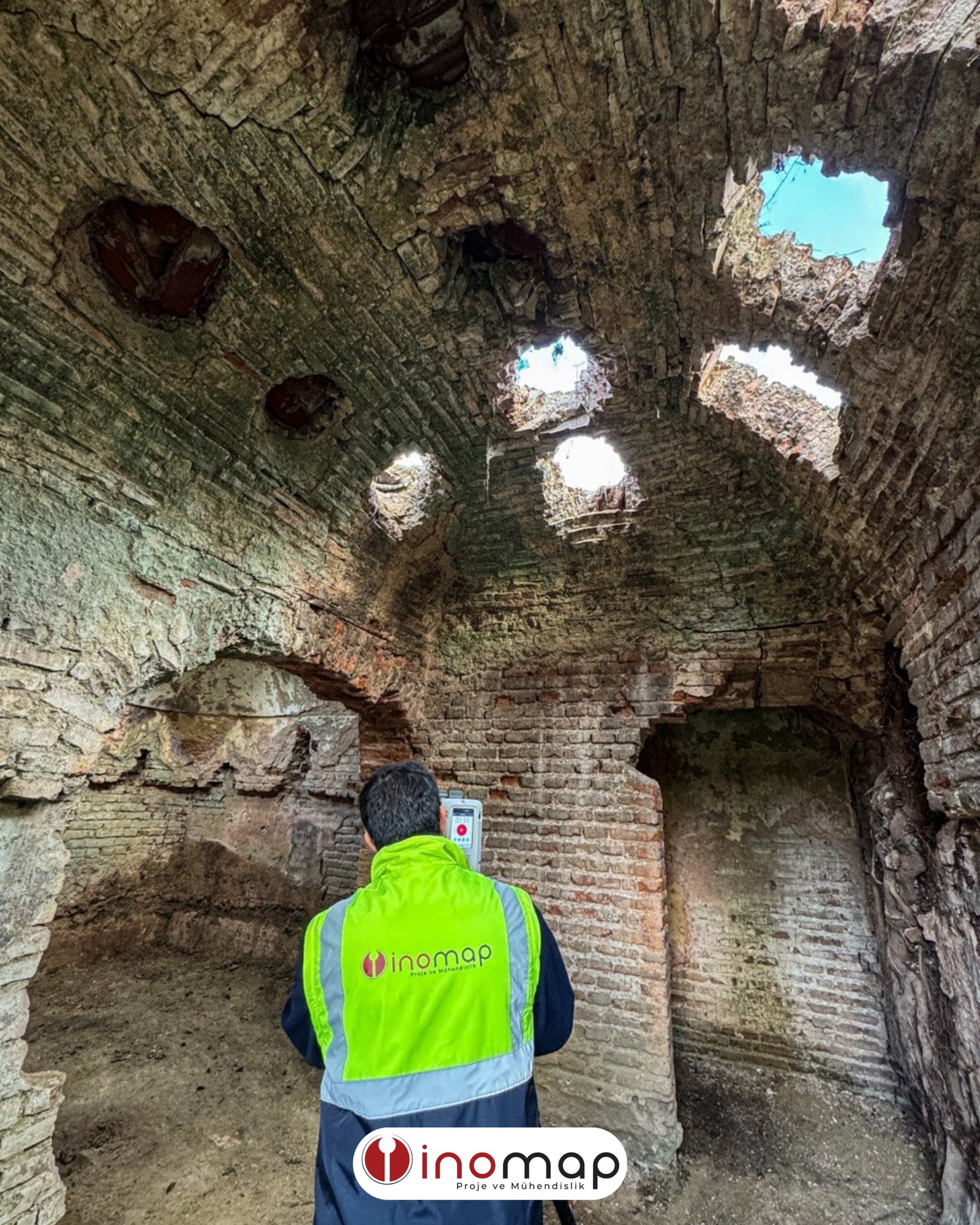 Bathonea Antik Kenti Hamam Yapısı 3D Lazer Tarama & Rölöve Ölçmeleri | İnomap