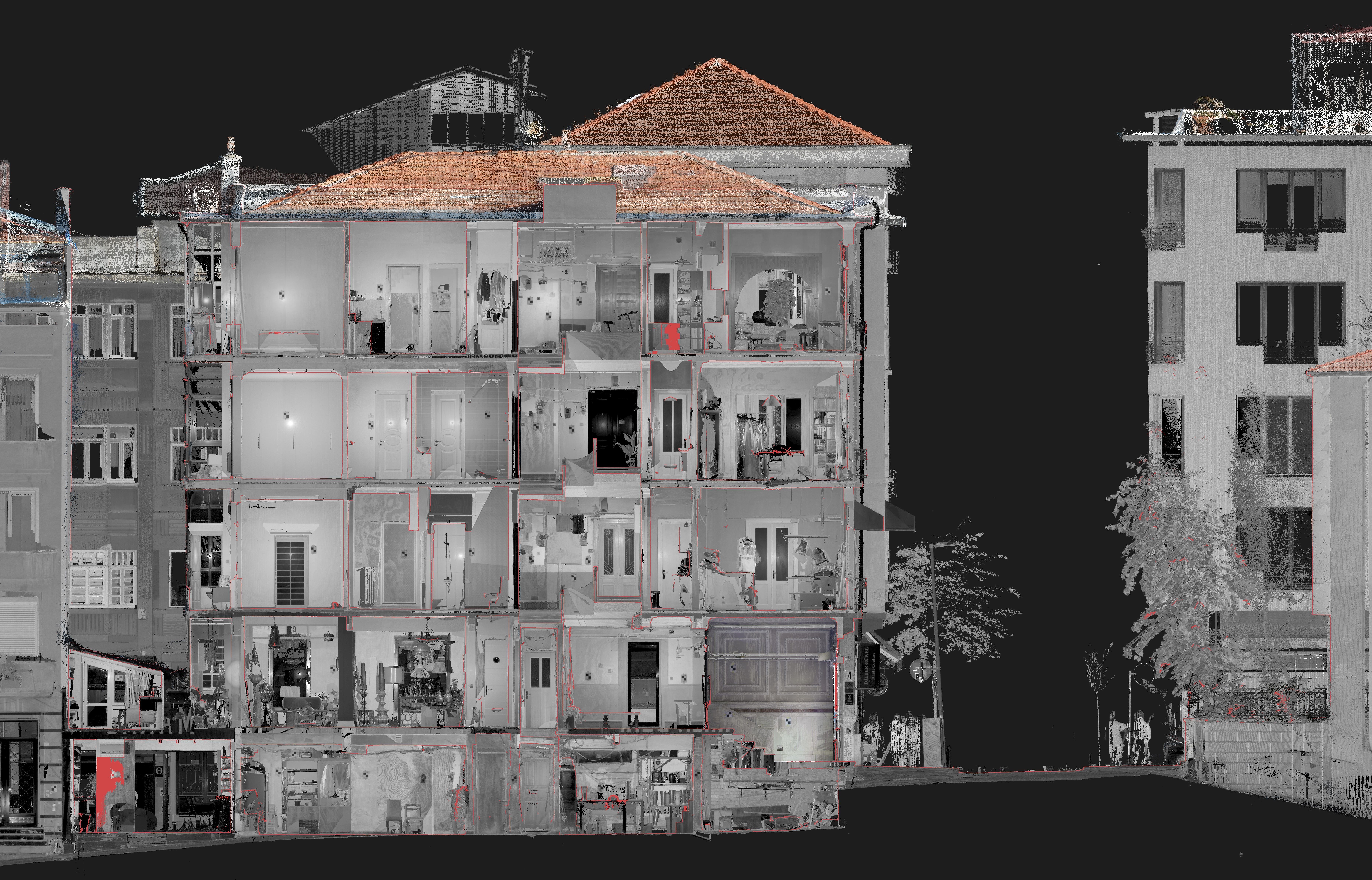 Şişli-Teşvikiye Şen Yuva Apartmanı  3D Lazer Tarama & Rölöve Ölçmeleri
