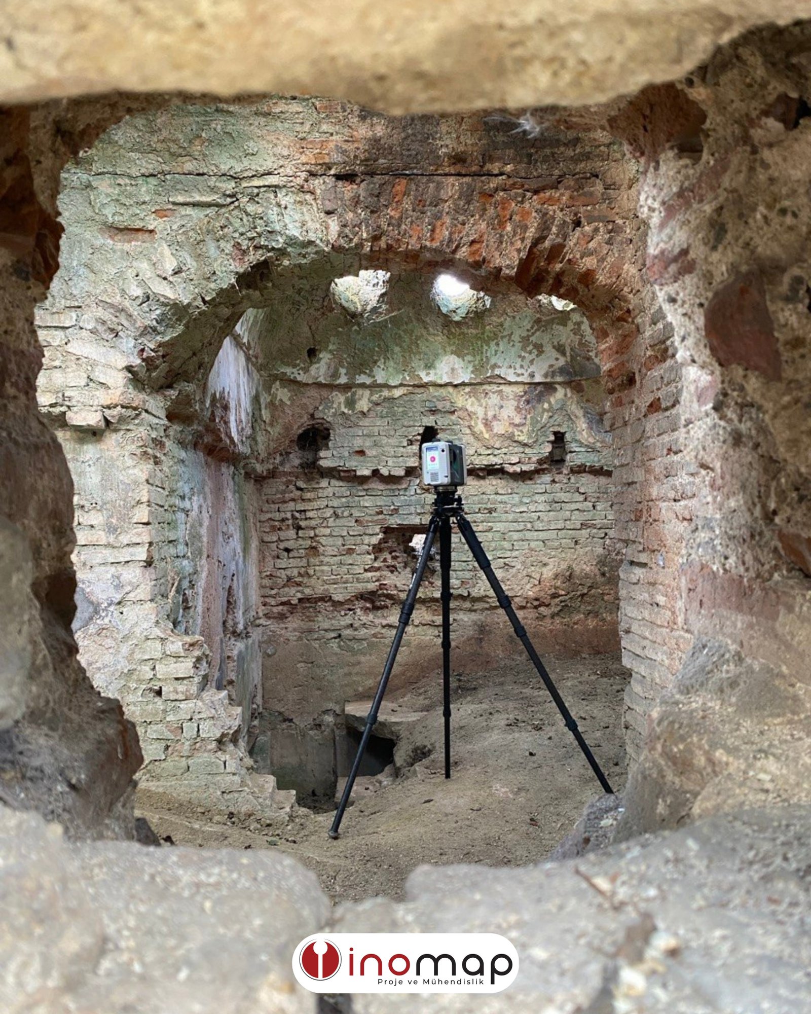 Bathonea Antik Kenti Hamam Yapısı 3D Lazer Tarama & Rölöve Ölçmeleri | İnomap